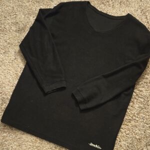 Denim&Co Black Tunic Style Top